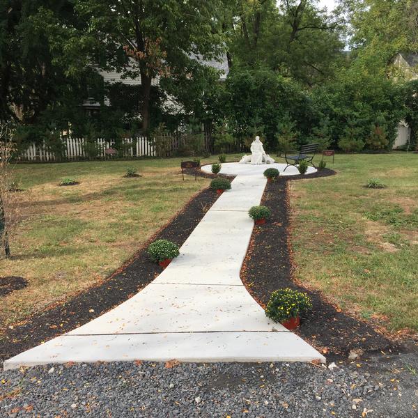 concrete walkway and circle